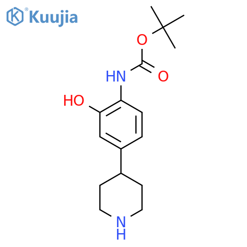 tert-butyl N-2-hydroxy-4-(piperidin-4-yl)phenylcarbamate structure