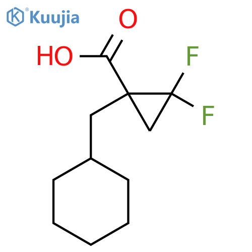 1-(cyclohexylmethyl)-2,2-difluorocyclopropane-1-carboxylic acid structure