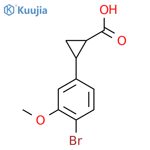 2-(4-bromo-3-methoxyphenyl)cyclopropane-1-carboxylic acid structure