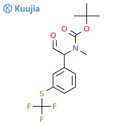 tert-butyl N-methyl-N-(2-oxo-1-{3-(trifluoromethyl)sulfanylphenyl}ethyl)carbamate structure