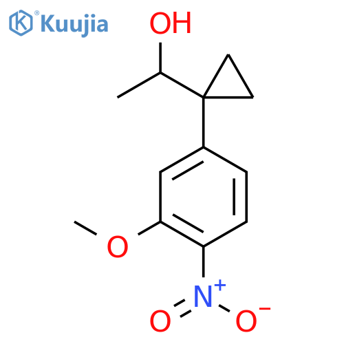 1-1-(3-methoxy-4-nitrophenyl)cyclopropylethan-1-ol structure