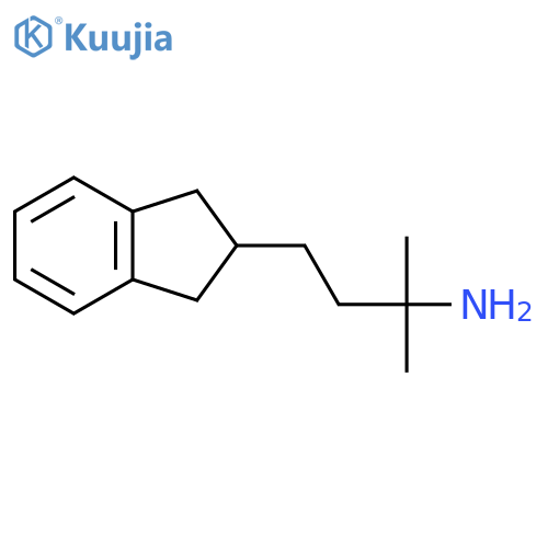 4-(2,3-dihydro-1H-inden-2-yl)-2-methylbutan-2-amine structure