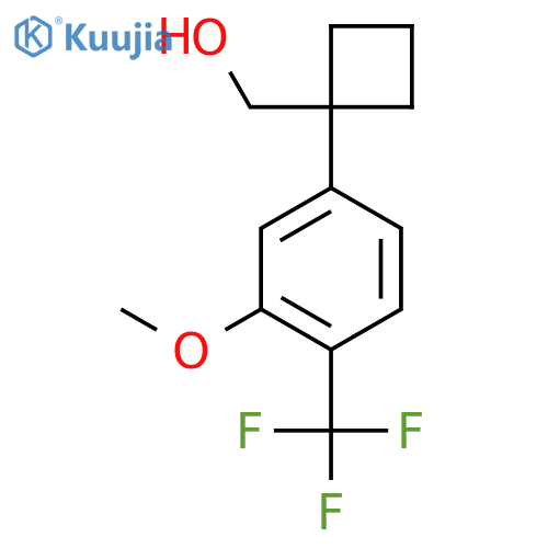 {1-3-methoxy-4-(trifluoromethyl)phenylcyclobutyl}methanol structure