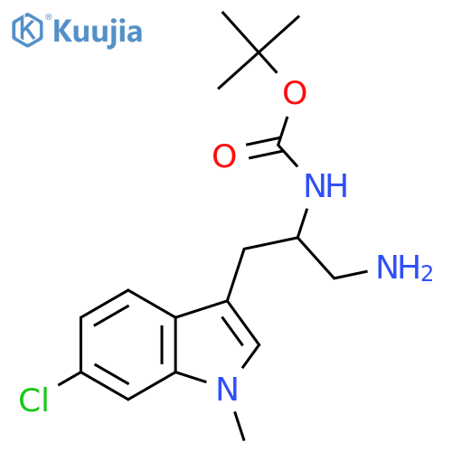 tert-butyl N-1-amino-3-(6-chloro-1-methyl-1H-indol-3-yl)propan-2-ylcarbamate structure