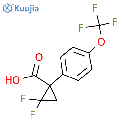 2,2-difluoro-1-4-(trifluoromethoxy)phenylcyclopropane-1-carboxylic acid structure