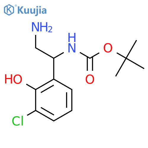 tert-butyl N-2-amino-1-(3-chloro-2-hydroxyphenyl)ethylcarbamate structure