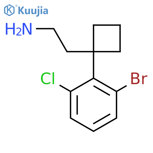 2-1-(2-bromo-6-chlorophenyl)cyclobutylethan-1-amine structure