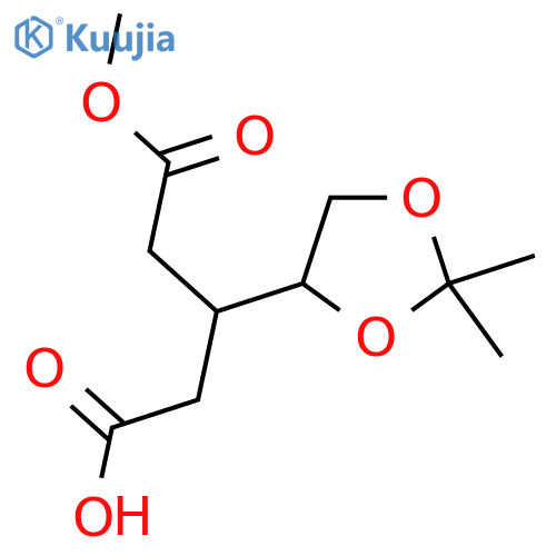 3-(2,2-dimethyl-1,3-dioxolan-4-yl)-5-methoxy-5-oxopentanoic acid structure