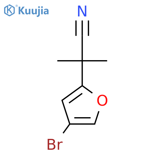 2-(4-bromofuran-2-yl)-2-methylpropanenitrile structure