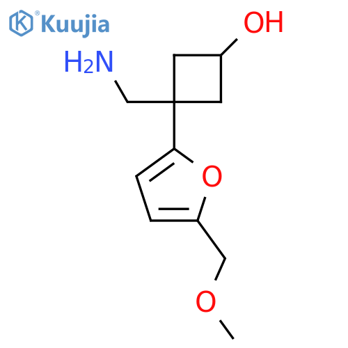 3-(aminomethyl)-3-5-(methoxymethyl)furan-2-ylcyclobutan-1-ol structure