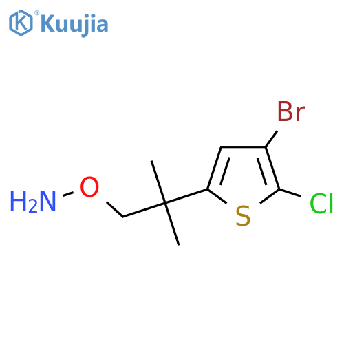 O-2-(4-bromo-5-chlorothiophen-2-yl)-2-methylpropylhydroxylamine structure