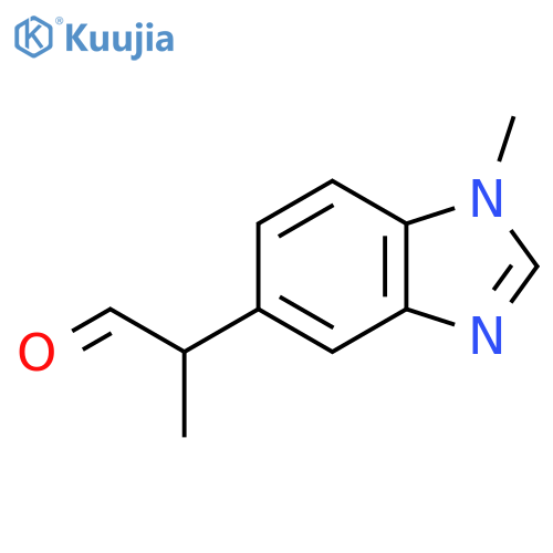 2-(1-methyl-1H-1,3-benzodiazol-5-yl)propanal structure