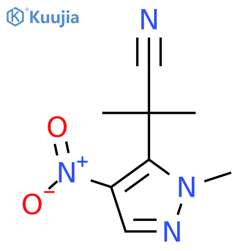 2-methyl-2-(1-methyl-4-nitro-1H-pyrazol-5-yl)propanenitrile structure