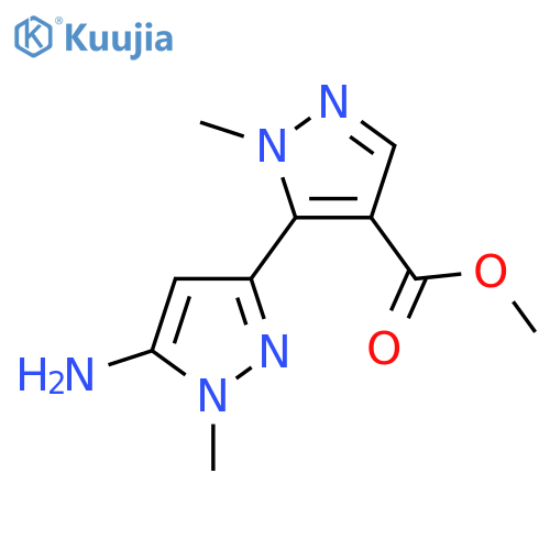 methyl 5-(5-amino-1-methyl-1H-pyrazol-3-yl)-1-methyl-1H-pyrazole-4-carboxylate structure