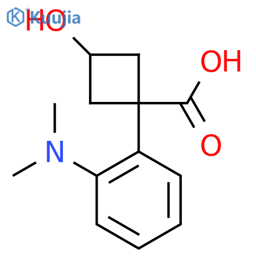 1-2-(dimethylamino)phenyl-3-hydroxycyclobutane-1-carboxylic acid structure