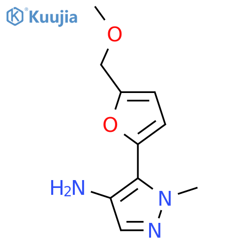 5-5-(methoxymethyl)furan-2-yl-1-methyl-1H-pyrazol-4-amine structure