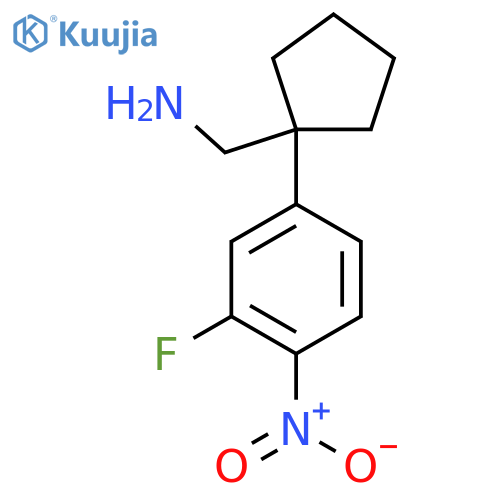 1-(3-fluoro-4-nitrophenyl)cyclopentylmethanamine structure