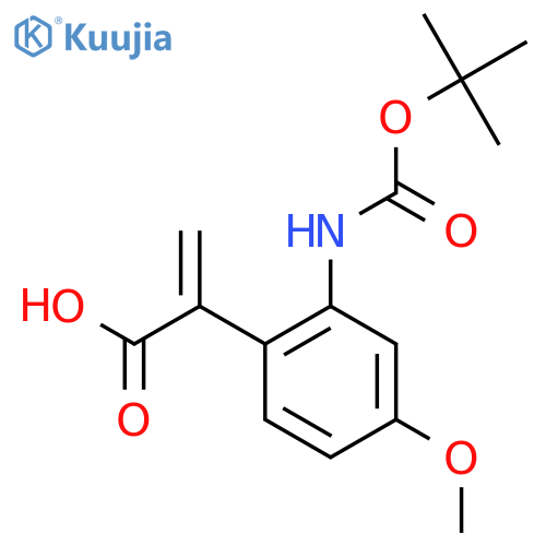 2-(2-{(tert-butoxy)carbonylamino}-4-methoxyphenyl)prop-2-enoic acid structure