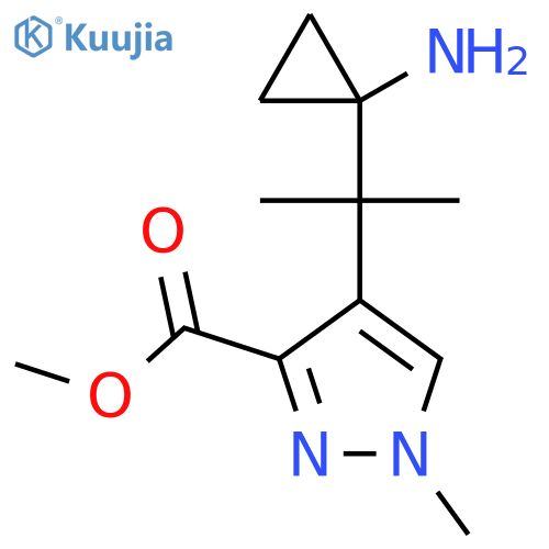 methyl 4-2-(1-aminocyclopropyl)propan-2-yl-1-methyl-1H-pyrazole-3-carboxylate structure