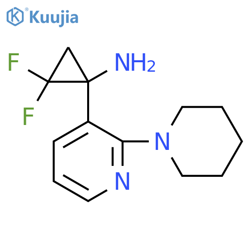 2,2-difluoro-1-2-(piperidin-1-yl)pyridin-3-ylcyclopropan-1-amine structure