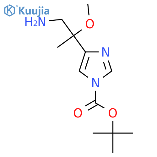 tert-butyl 4-(1-amino-2-methoxypropan-2-yl)-1H-imidazole-1-carboxylate structure