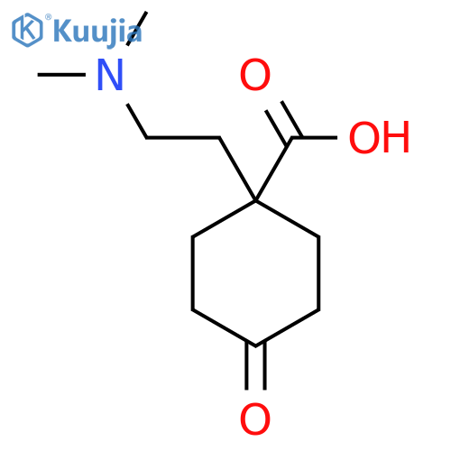 1-2-(dimethylamino)ethyl-4-oxocyclohexane-1-carboxylic acid structure