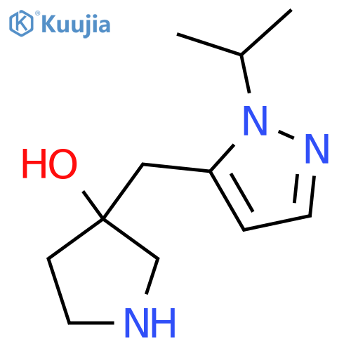 3-{1-(propan-2-yl)-1H-pyrazol-5-ylmethyl}pyrrolidin-3-ol structure