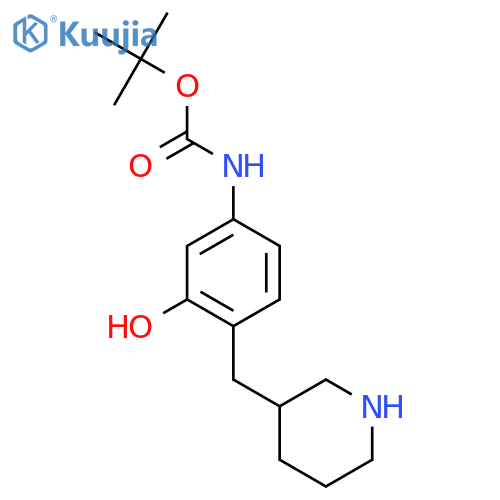 tert-butyl N-{3-hydroxy-4-(piperidin-3-yl)methylphenyl}carbamate structure