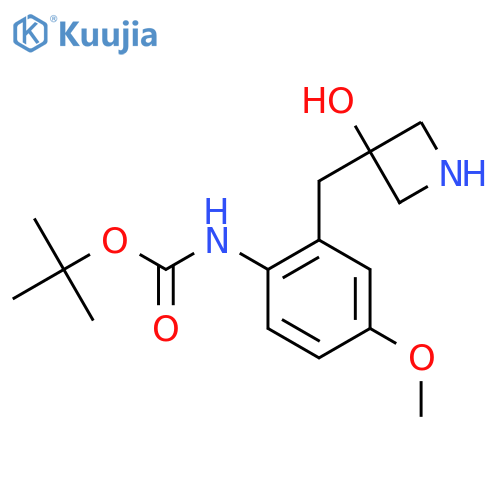 tert-butyl N-{2-(3-hydroxyazetidin-3-yl)methyl-4-methoxyphenyl}carbamate structure