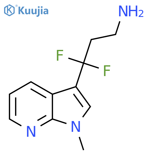 3,3-difluoro-3-{1-methyl-1H-pyrrolo2,3-bpyridin-3-yl}propan-1-amine structure