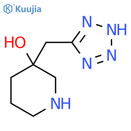 3-(1H-1,2,3,4-tetrazol-5-yl)methylpiperidin-3-ol structure