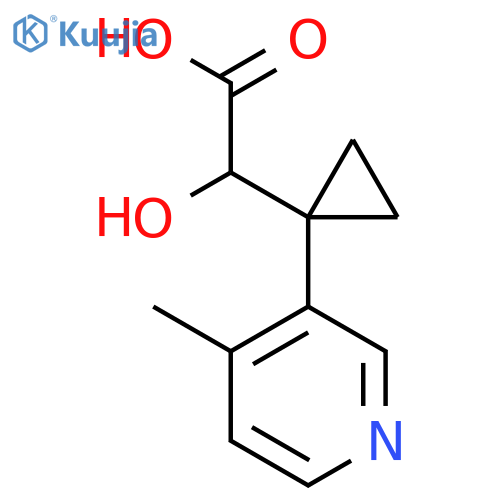 2-hydroxy-2-1-(4-methylpyridin-3-yl)cyclopropylacetic acid structure