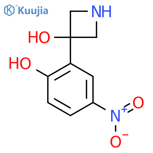 3-(2-hydroxy-5-nitrophenyl)azetidin-3-ol structure