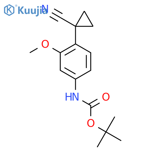 tert-butyl N-4-(1-cyanocyclopropyl)-3-methoxyphenylcarbamate structure