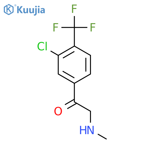 1-3-chloro-4-(trifluoromethyl)phenyl-2-(methylamino)ethan-1-one structure