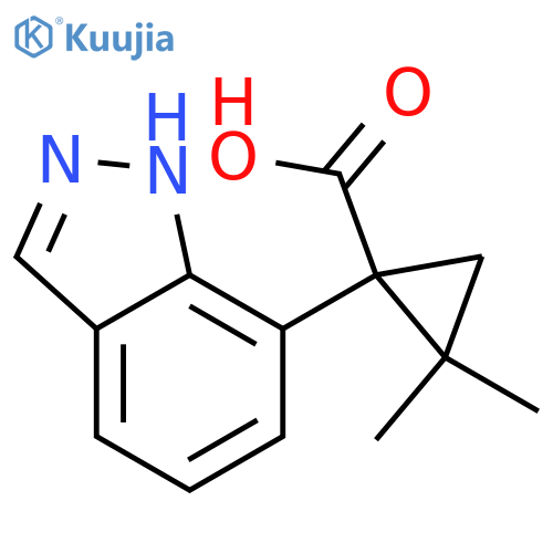 1-(1H-indazol-7-yl)-2,2-dimethylcyclopropane-1-carboxylic acid structure