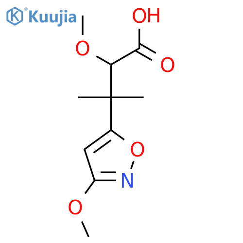2-methoxy-3-(3-methoxy-1,2-oxazol-5-yl)-3-methylbutanoic acid structure