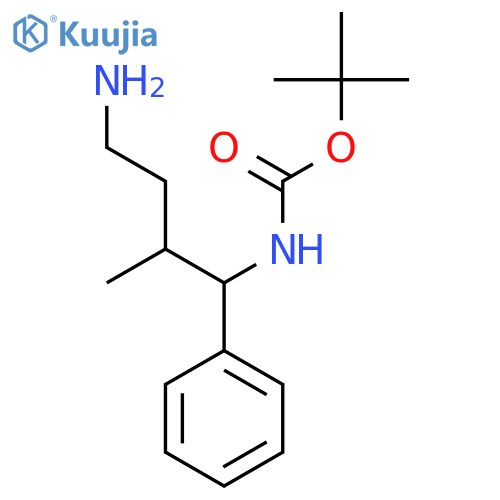 tert-butyl N-(4-amino-2-methyl-1-phenylbutyl)carbamate structure
