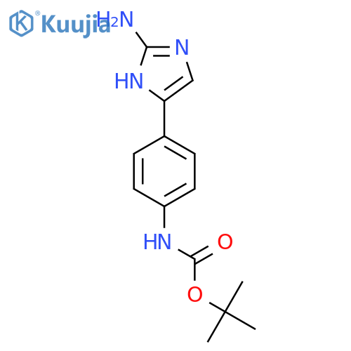 tert-butyl N-4-(2-amino-1H-imidazol-5-yl)phenylcarbamate structure