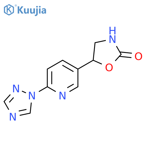 5-6-(1H-1,2,4-triazol-1-yl)pyridin-3-yl-1,3-oxazolidin-2-one structure