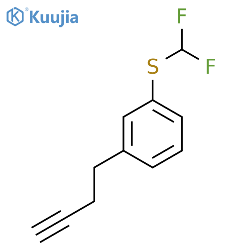 1-(but-3-yn-1-yl)-3-(difluoromethyl)sulfanylbenzene structure