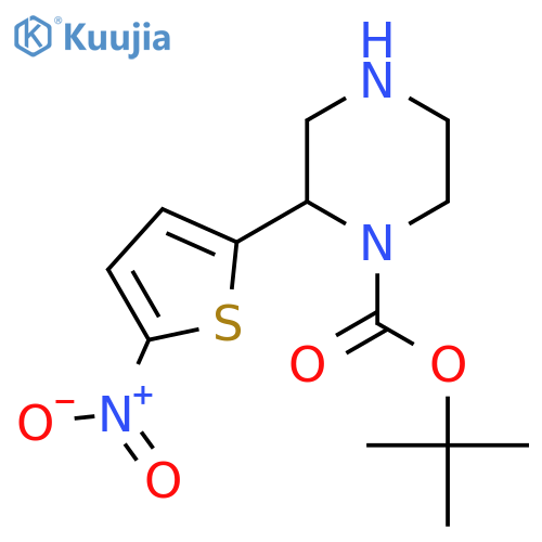 tert-butyl 2-(5-nitrothiophen-2-yl)piperazine-1-carboxylate structure