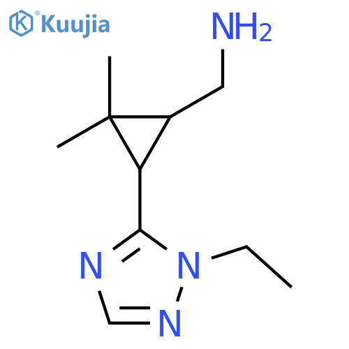3-(1-ethyl-1H-1,2,4-triazol-5-yl)-2,2-dimethylcyclopropylmethanamine structure