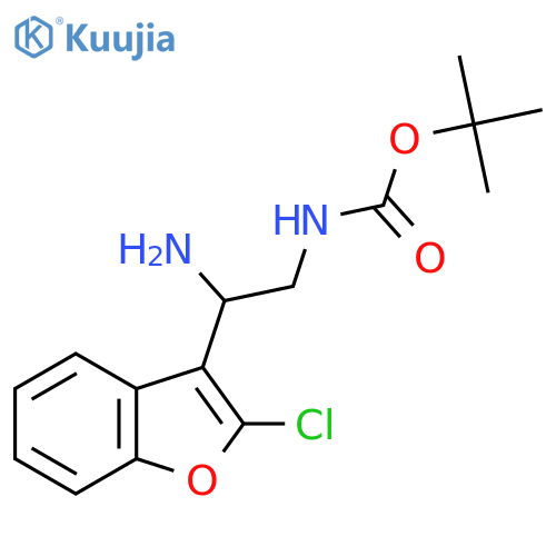tert-butyl N-2-amino-2-(2-chloro-1-benzofuran-3-yl)ethylcarbamate structure