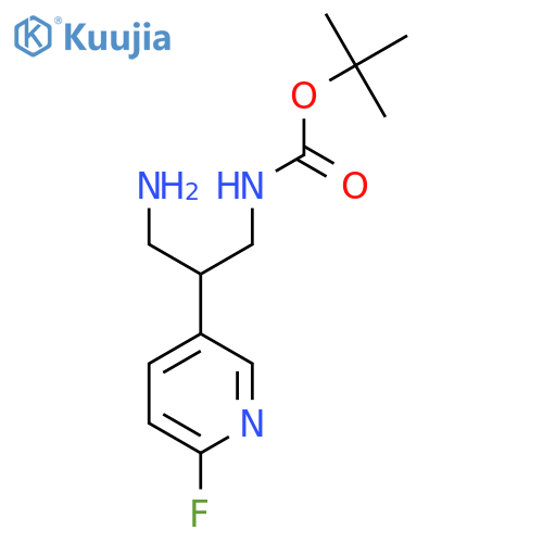 tert-butyl N-3-amino-2-(6-fluoropyridin-3-yl)propylcarbamate structure