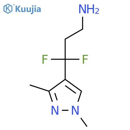 3-(1,3-dimethyl-1H-pyrazol-4-yl)-3,3-difluoropropan-1-amine structure