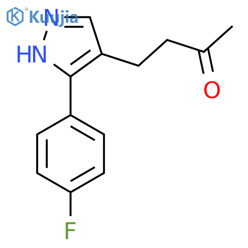 4-3-(4-fluorophenyl)-1H-pyrazol-4-ylbutan-2-one structure