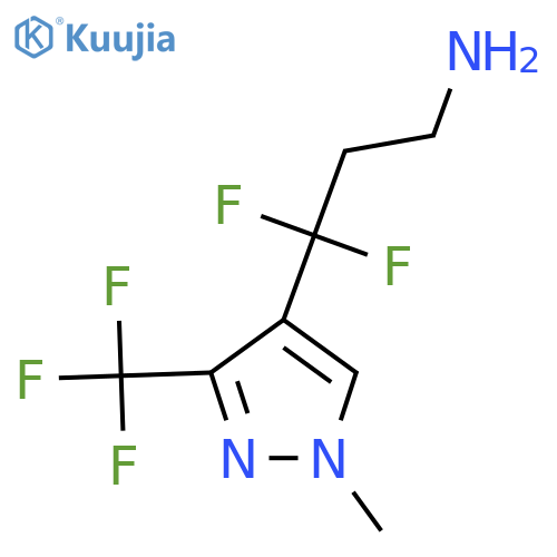 3,3-difluoro-3-1-methyl-3-(trifluoromethyl)-1H-pyrazol-4-ylpropan-1-amine structure