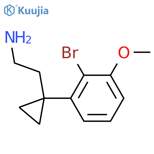 2-1-(2-bromo-3-methoxyphenyl)cyclopropylethan-1-amine structure