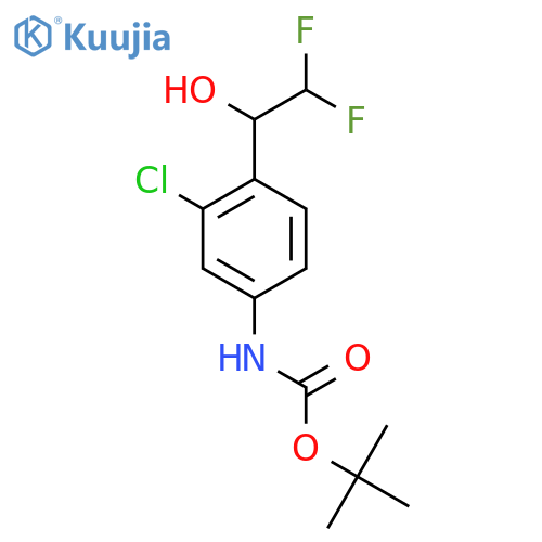 tert-butyl N-3-chloro-4-(2,2-difluoro-1-hydroxyethyl)phenylcarbamate structure